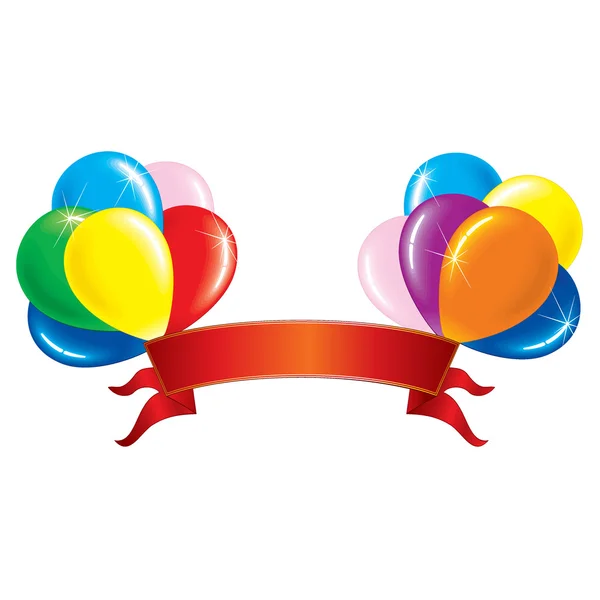 Renkli balloonswith afiş vektör çizim