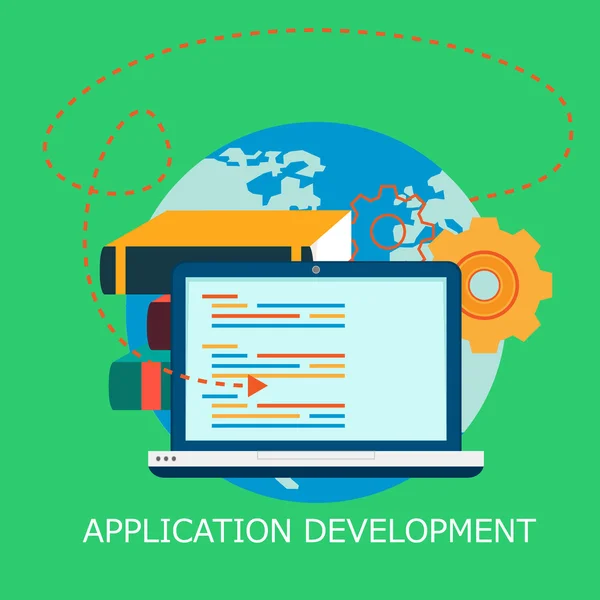 Illustrazione vettoriale di sviluppo applicativo — Vettoriale Stock