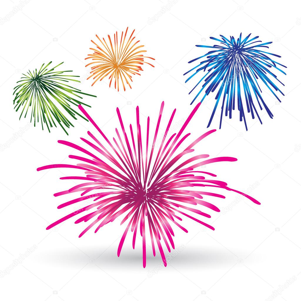 Fireworks isolated vector illustration