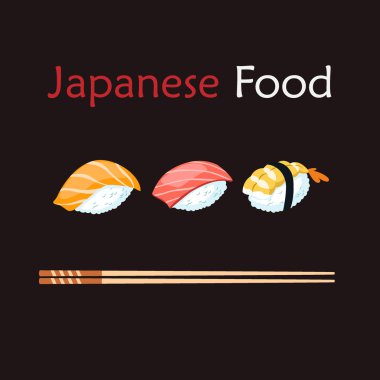 Japon yemek vektörü illüstrasyonu