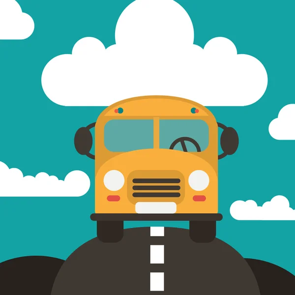 Regreso al autobús escolar, ilustración vectorial — Vector de stock