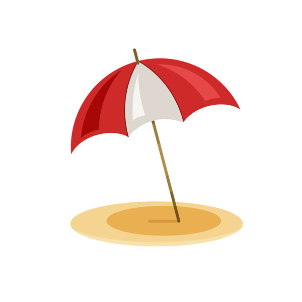 Vacation concept. Beach umbrella vector illustration