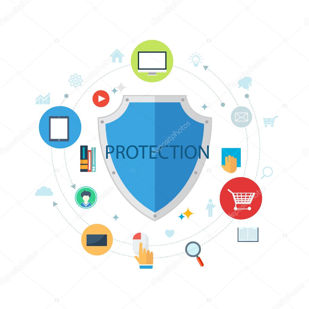 Information security protection concept vector illustration