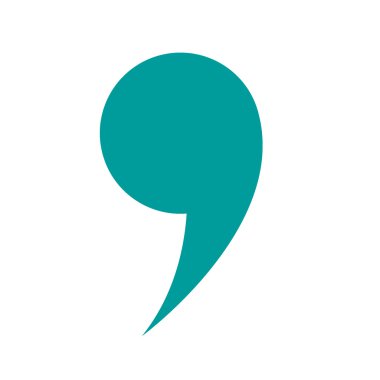 İzole virgülle vektör çizim