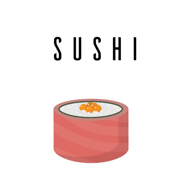 Ilustrasi vektor logo makanan Sushi - Stok Vektor