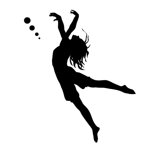 Silueta de bailarina. Ilustración vectorial — Vector de stock