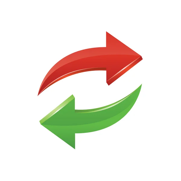 Illustration vectorielle des flèches rouges et vertes — Image vectorielle
