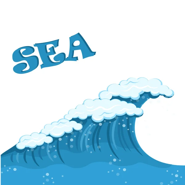 Dalgalar deniz illüstrasyon vektör — Stok Vektör