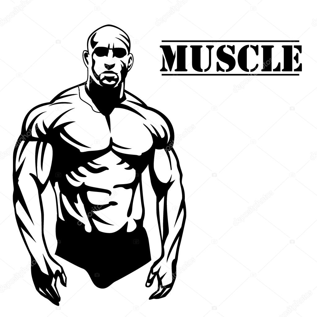 Muscle man vector illustration