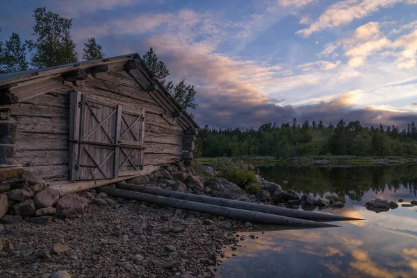 Boathouse on Lake Ostersjon — стоковое фото