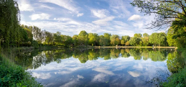 Natural swimming pool in a recreation area near Dordrecht Royalty Free Stock Images