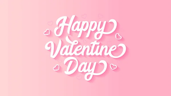Happy Valentijnsdag Belettering Achtergrond Ontwerp — Stockvector