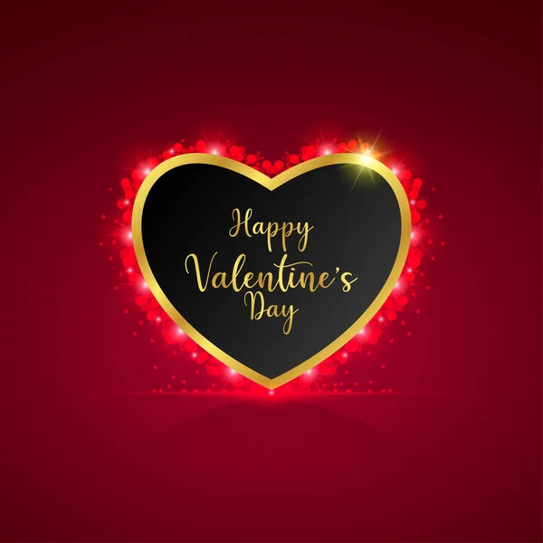 Gelukkige Valentijnsdag Met Een Sprankelende Hartvorm Achtergrond Ontwerp — Stockvector