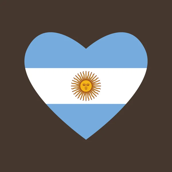 Bandera del corazón Argentina — Archivo Imágenes Vectoriales