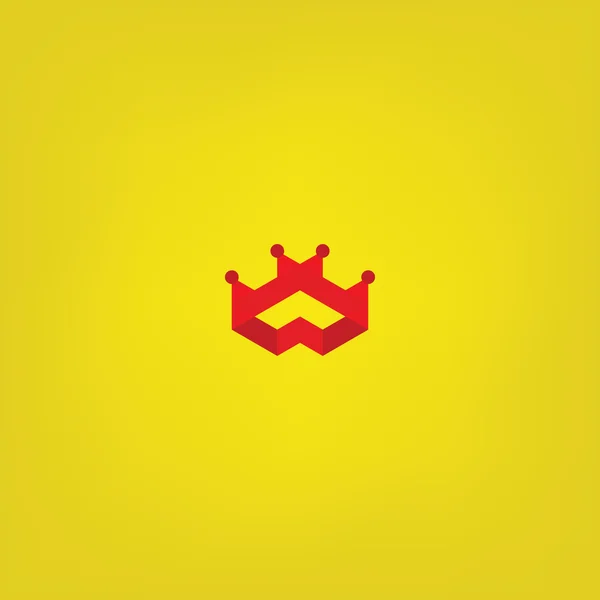 Logotipo plano corona roja — Vector de stock