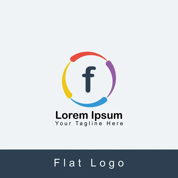 Diseño del logotipo del alfabeto del círculo F para su negocio — Vector de stock