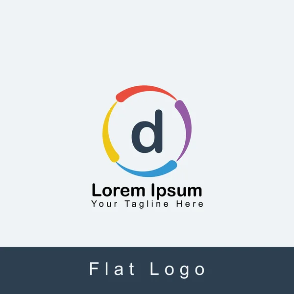 Diseño del logotipo del alfabeto del círculo D para su negocio — Vector de stock