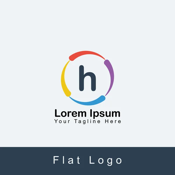 Diseño del logotipo del alfabeto del círculo H para su negocio — Vector de stock