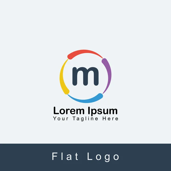 Diseño del logotipo del alfabeto del círculo M para su negocio — Vector de stock