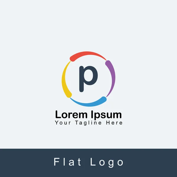 Diseño del logotipo del alfabeto del círculo P para su negocio — Vector de stock