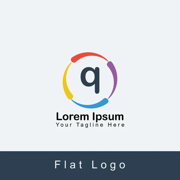Diseño del logotipo del alfabeto Q Circle para su negocio — Vector de stock