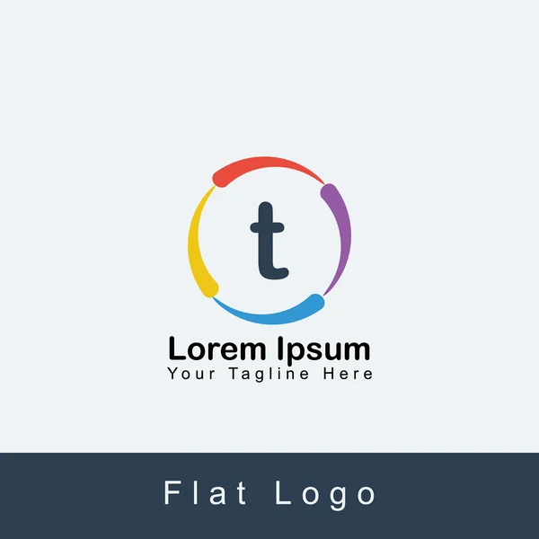 Diseño del logotipo del alfabeto del círculo T para su negocio — Vector de stock