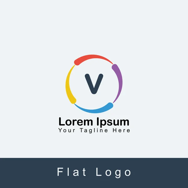 Diseño del logotipo del alfabeto V Circle para su negocio — Vector de stock