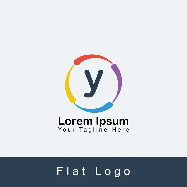 Diseño del logotipo del alfabeto del círculo Y para su negocio — Vector de stock