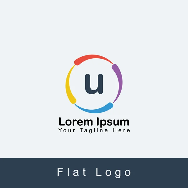 Diseño del logotipo del alfabeto del círculo U para su negocio — Vector de stock