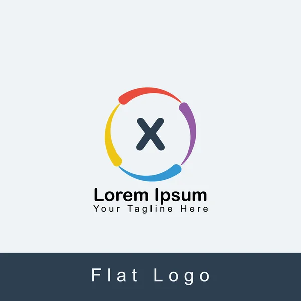 Diseño del logotipo del alfabeto del círculo X para su negocio — Vector de stock