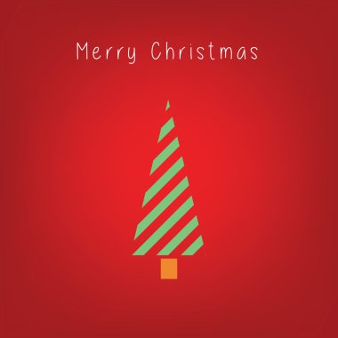 Düz ağaç simgeler, kırmızı arka plan ile Noel ağacı