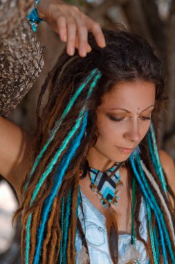 şehvetli genç boho kadın portresi