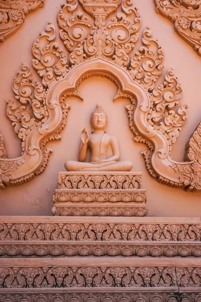 Buddha Image with Thai Traditional Carving — Stock Photo, Image