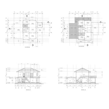 Architecture plan & setion drawing clipart