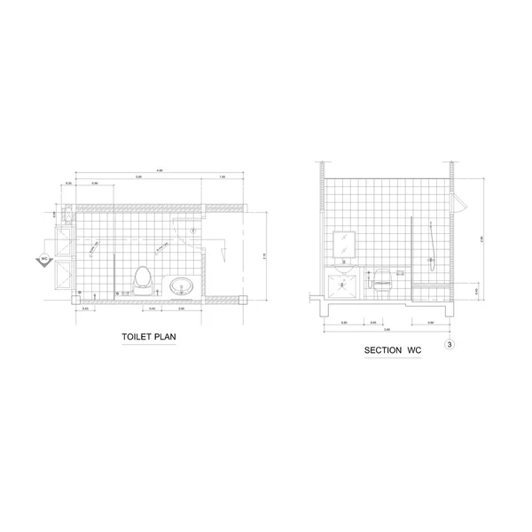 Disegno piano toilette — Foto Stock