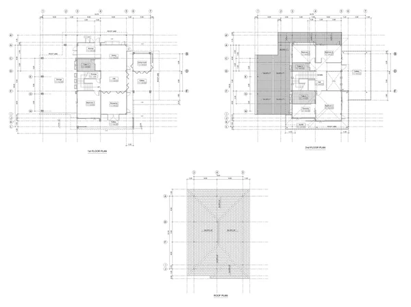 Plan architektury, rysunek — Zdjęcie stockowe