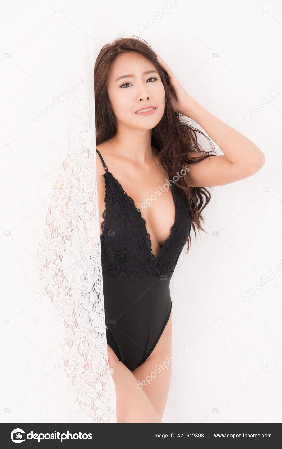 Sexy Lifestyle Portrait Beautiful Alluring Young Woman Brown Long Haired  Stock Photo by ©LookAod 470612308
