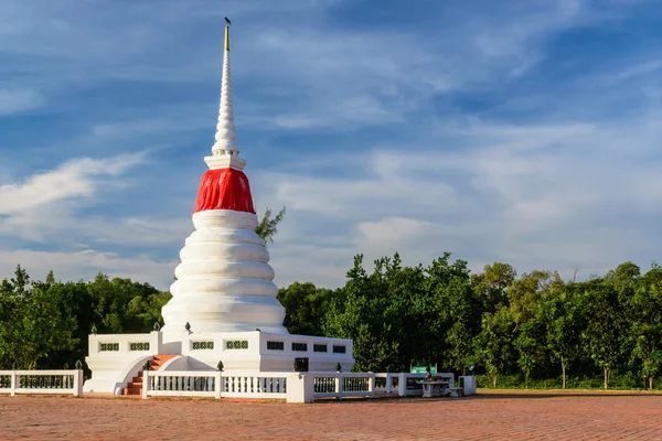 White pagoda red cloth wrapped around. — Stock Photo, Image