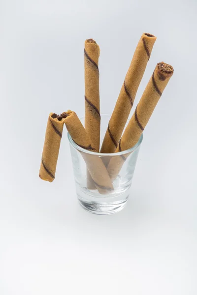 Waffle rolos com sabor de café . — Fotografia de Stock