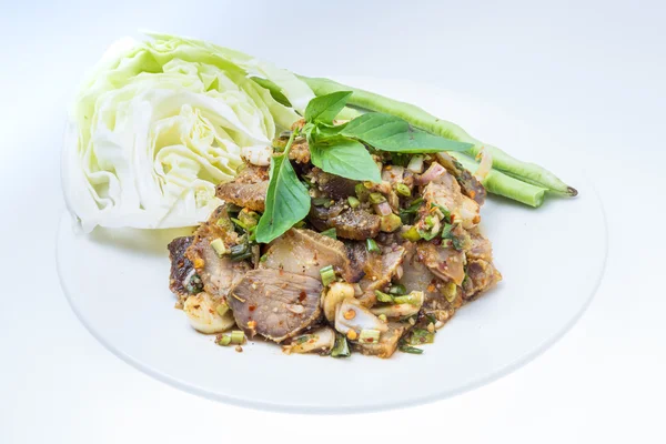 Thai spicy minced pork salad, thai food — Stock Photo, Image