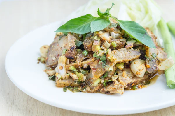 Thai spicy minced pork salad, thai food — Stock Photo, Image