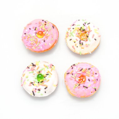 Taze ev yapımı renkli donut (mini boyutu)