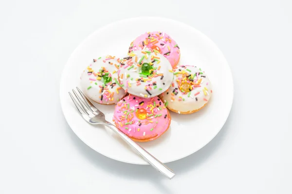 Färsk hemlagad färgglada donuts (mini storlek) — Stockfoto