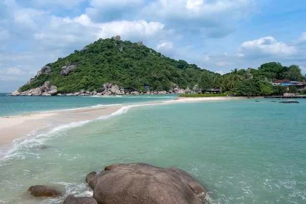 Hermosa Playa Barra Arena Con Mar Azul Cielo Las Islas — Foto de Stock