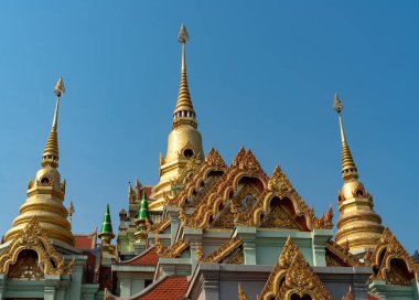 Pramahatart 'ın çatı ve pagoda' sı Chedi Pakdepragard, Wat Tang Sai tapınağı, Ban Krut, Bang Saphan, Prachuap Khirikhan, Tayland