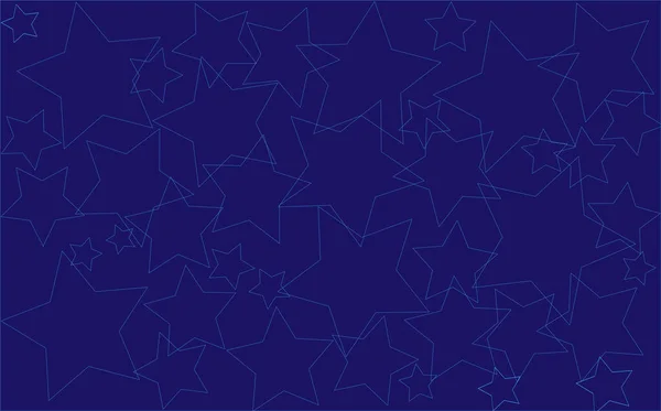 Línea Simple Azul Estrellas Formas Decoradas Sobre Fondo Marino Fondo — Foto de Stock