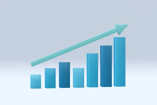 Izole Edilmiş Bar Tablosu Yükselen Istatistik Tahminleri Finansal Kazanç Ile — Stok fotoğraf