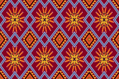 Asya 'nın klasik çiçekli, etnik geometrik, doğuya özgü, dikdörtgen desenli deseni. Arkaplan, halı, duvar kağıdı arka plan, kıyafet, ambalaj, batik, kumaş için tasarım. Nakış stili. vektör.