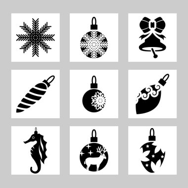 Yılbaşı simgelerinin vektör kümesi