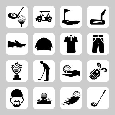 Golf vector Icons set
